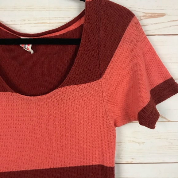 Free People Striped Short Sleeve Tunic Knit Top - Picture 4 of 10